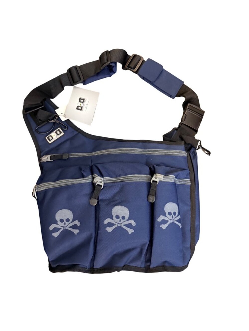 Dad Diaper Bag Dude Messenger Stye Skull Design Multiple Pockets Adjustable Stra